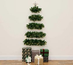 Faux Lit Wall Hanging Christmas Tree