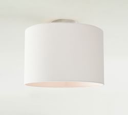 Linen Drum Shade Flush Mount (10"-14")
