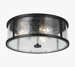 Redan Seeded Glass Indoor/Outdoor Flush Mount (14'')