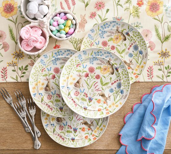 Spring Garden Stoneware Salad Plates - Set of 4 by Pottery Barn