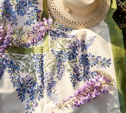 Wisteria Blockprint Cotton Tablecloth