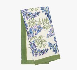 Wisteria Blockprint Cotton Tea Towels - Set of 3
