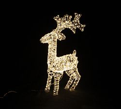 Lit Silver Reindeer - Set of 4