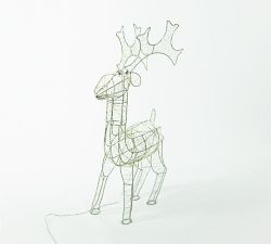 Lit Silver Reindeer - Set of 4