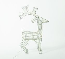 Lit Silver Reindeer - Set of 4