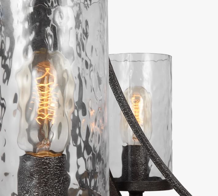 Steffens Iron & Textured Glass Chandelier (24