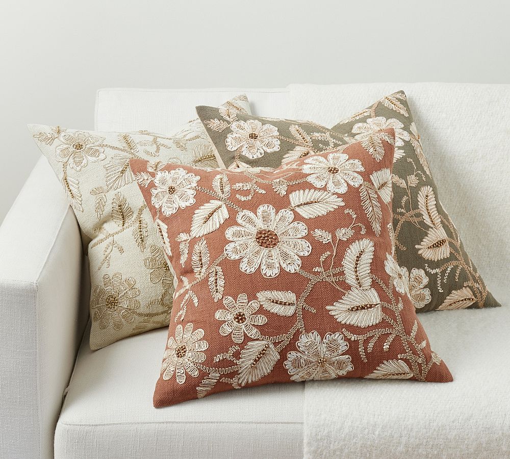 Corin Embroidered Pillow Cover by Pottery Barn