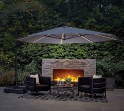 Carmela 13&rsquo; Round Cantilever LED Outdoor Patio Umbrella