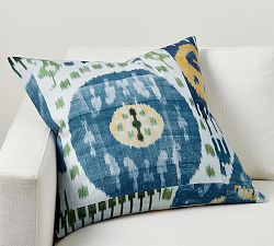 Open Box: Enzo Ikat Reversible Printed Pillow Cover, 24" Square