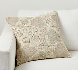 Heart Applique Pillow Cover