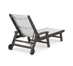 Polywood Outdoor Sling Chaise with Wheels &amp; Arms