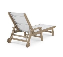 Polywood Outdoor Sling Chaise with Wheels &amp; Arms