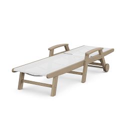 Polywood Outdoor Sling Chaise with Wheels &amp; Arms