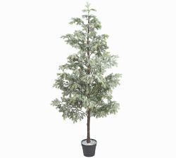 Snowy Faux Pine Tree in Pot