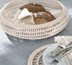 Miramar Handwoven Rattan Round Serving Bowl