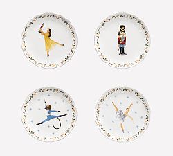 Nutcracker Handcrafted Stoneware Salad Plates - Set of 4