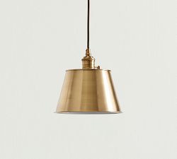 Tapered Metal Shade Cord Pendant (10"-13")