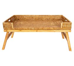 Open Box: Tava Rattan Serving Tray with Stand - Honey