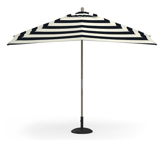 black and white rectangular patio umbrella SAFAVIEH Outdoor - Elsa 9-Foot Crank - & Canopy - Brown Aluminum Pole - Striped European Spa Design Put together the ideal combination of umbrella frame and all Sunnyglade 9' Patio Umbrella Black