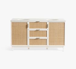 Open Box: Westly 59" Double Sink Bathroom Vanity - Chalk White