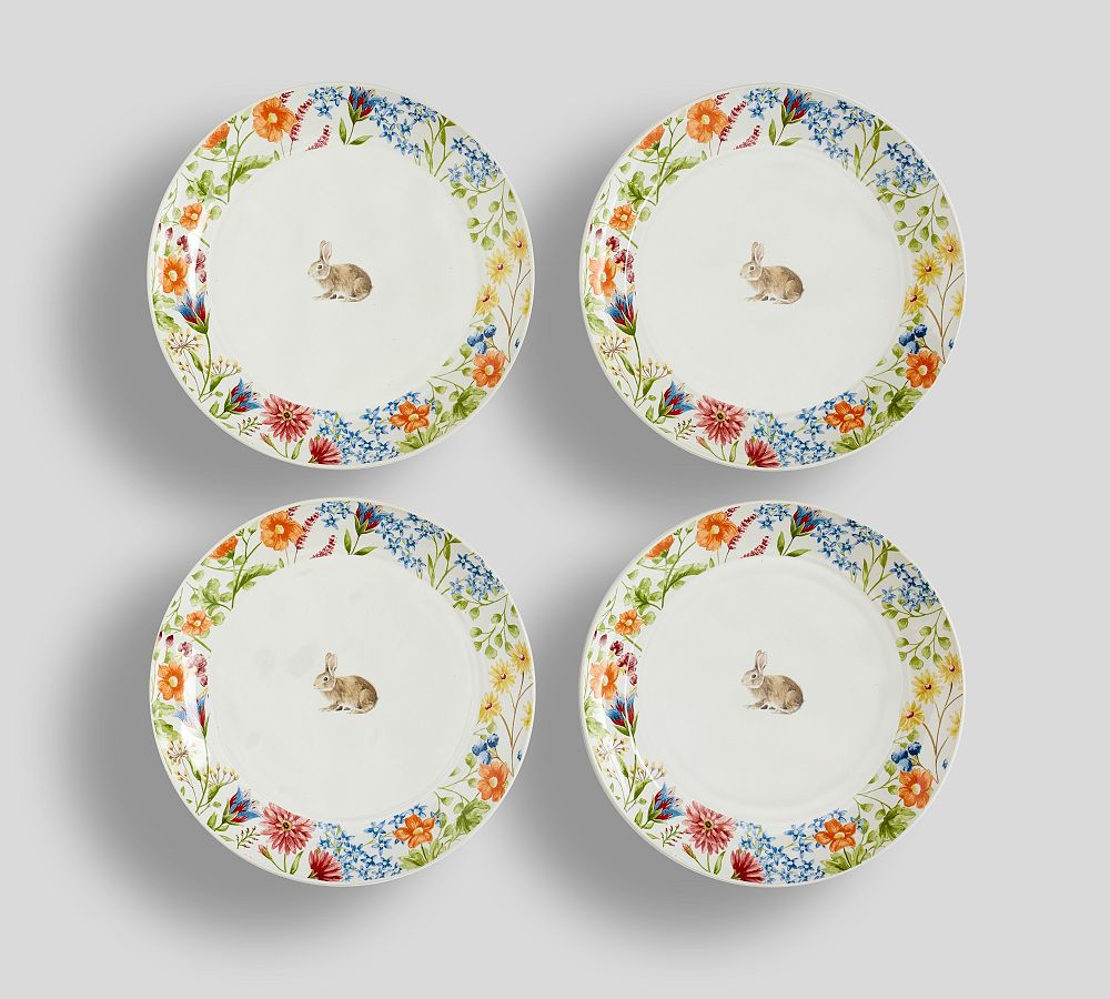 Spring Garden Stoneware Appetizer Plates - Set of 4 - Set of 4