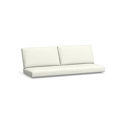 Malibu Outdoor Cushion Sofa, High Performance Canvas; White