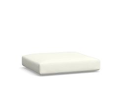 Malibu Outdoor Sectional Ottoman Cushion, High Performance Canvas; White