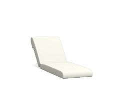 Tulum Single Outdoor Chaise Cushion Cover, High Performance Canvas; White