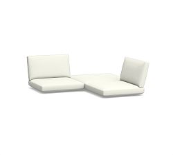 Indio Modern Outdoor Sect. 3pc-2 Chair, Ottoman, HP Canvas; White