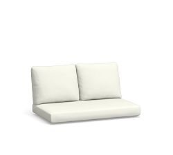 Tulum Cushion Cover Outdoor Loveseat, High Performance Canvas; White