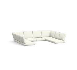 Indio Sect. 8pc-2 Crnr, 6 Outdoor Chair/LA/RA, HP Canvas; White