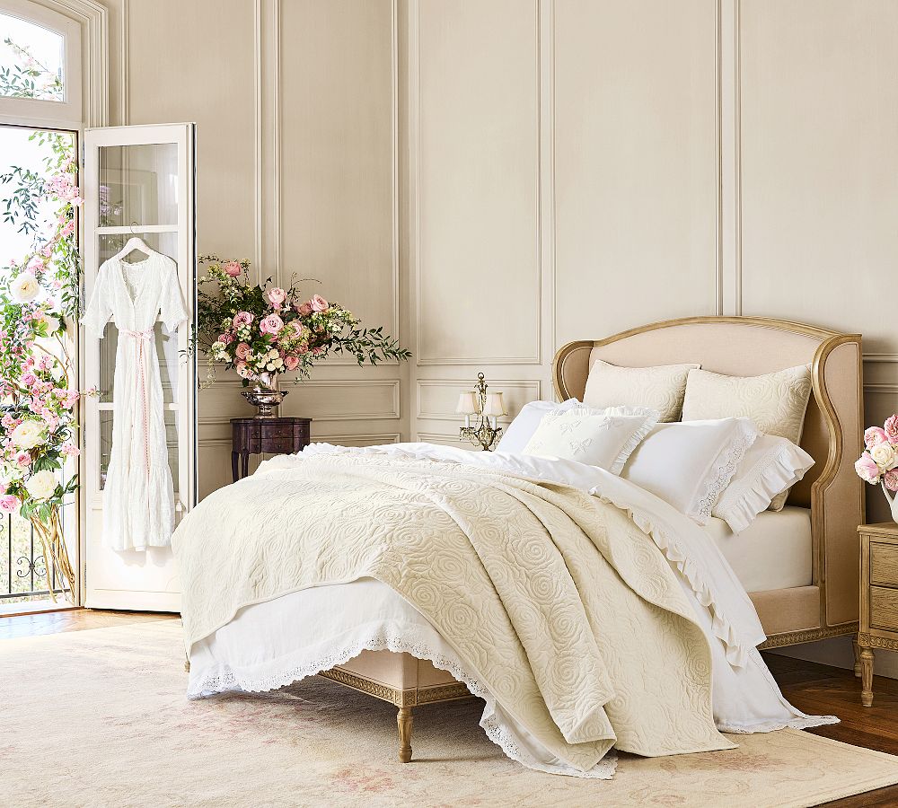LoveShackFancy Amelia Upholstered Bed by Pottery Barn