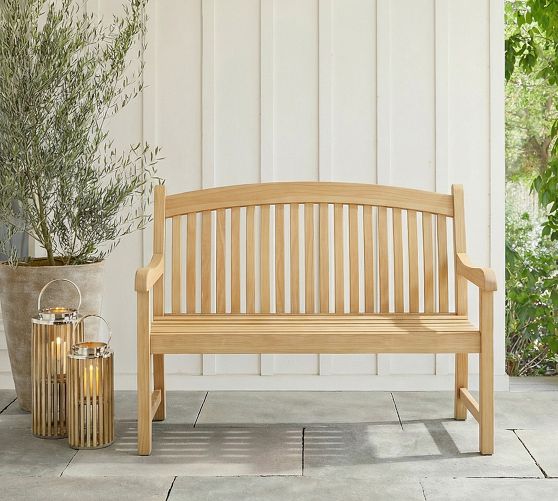 Simba Teak Outdoor Bench | Pottery Barn