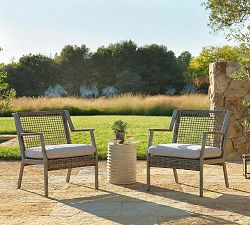 Klein Wicker Outdoor Lounge Chairs, Set of 2