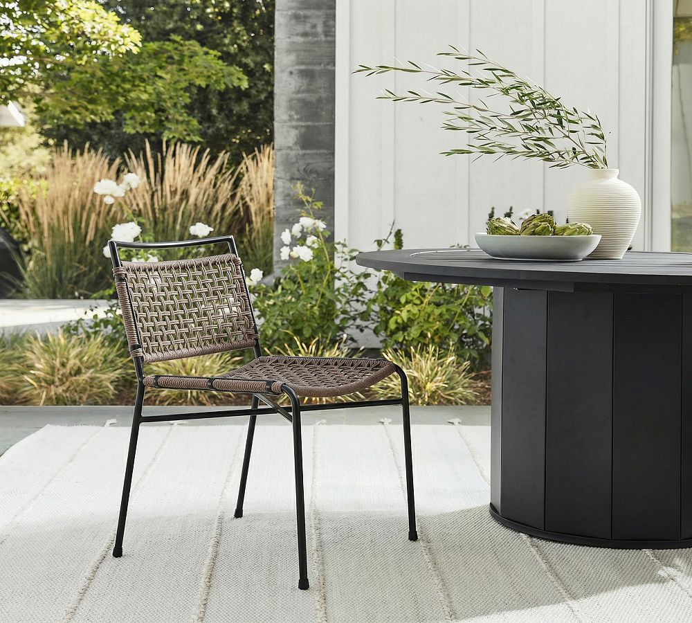 Perkins Metal & Rope Outdoor Dining Chairs - Set of 2 by Pottery Barn