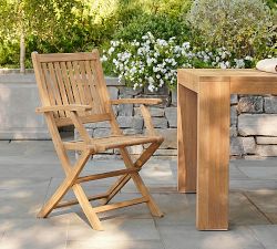 Josie Teak Folding Outdoor Dining &amp; Armchairs, Sets of 2
