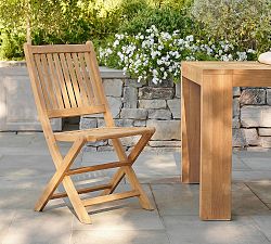 Josie Teak Folding Outdoor Dining &amp; Armchairs, Sets of 2