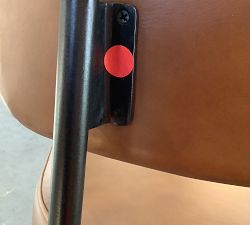 Open Box: Maison Leather Counter Stool (24") - Statesville Pebble, Antique Bronze