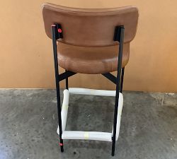 Open Box: Maison Leather Counter Stool (24") - Statesville Pebble, Antique Bronze