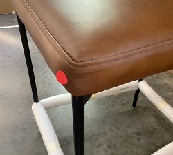 Open Box: Maison Leather Counter Stool (24") - Statesville Pebble, Antique Bronze