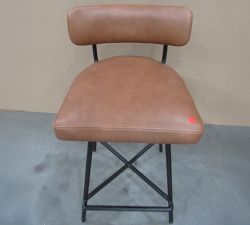 Open Box: Maison Leather Low Back Swivel Counter Stool (24") - Vintage Caramel, Bronze
