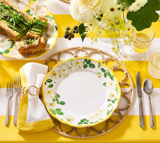 Monique Lhuillier Riviera Floral Melamine Dinner Plates - Set of 4 by Pottery Barn