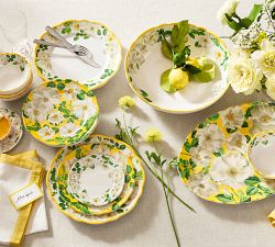 Monique Lhuillier Riviera Floral Melamine Dinner Plates - Set of 4