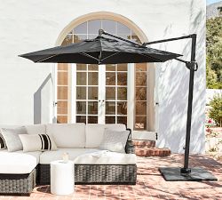10' Round Cantilever Outdoor Patio Umbrella - Rustproof Aluminum Frame with Base