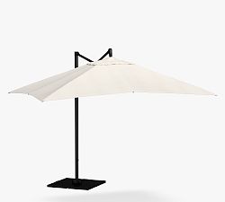 10' Rectangular Cantilever Outdoor Patio Umbrella - Rustproof Aluminum Frame with Base