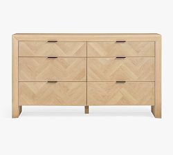 Open Box: Blair Herringbone 6-Drawer Wide Dresser (62.5") - Shoreline