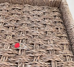 Open Box: Capitola Handwoven Seagrass Tray, Rectangle - Whitewash