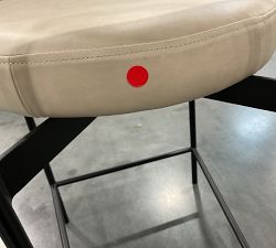 Open Box: Maison Leather Counter Stool (24") - Statesville Pebble, Antique Bronze