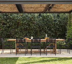Pimenta 9-Piece Rectangular Outdoor Dining Table with Garey Rope Dining Armchair Set