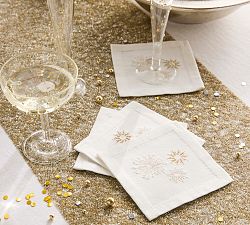 Starburst Cotton/Linen Cocktail Coasters - Set of 4